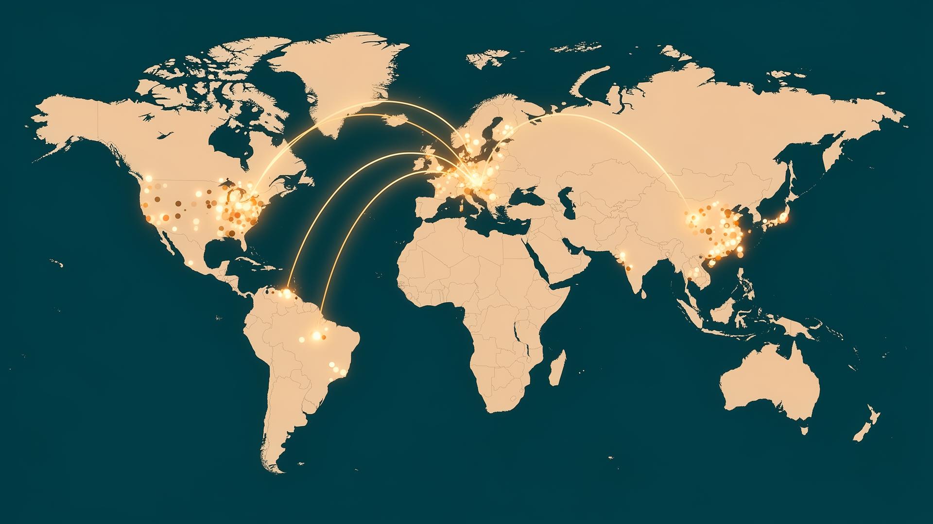 Map of Classpodia's reach across Africa, the UK and the USA